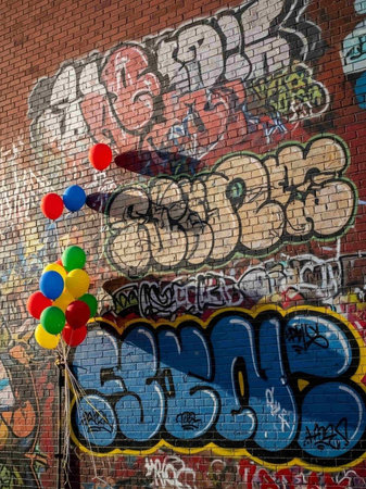 Graffiti on the wall of a building in Brooklyn, New York.