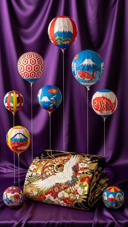 Balloons on a velvet background