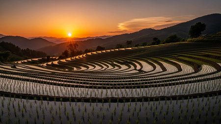 Rice Terrace in Pa Pong Pieng, Mae Chaem, Chiang Mai, Thailand