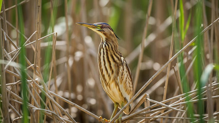 Chinese Pond Heron (Ardeola bicolor) in natural habitat