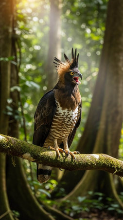 Beautiful bird in the jungle of Borneo, Malaysia.の写真素材
