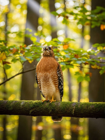 Red- shouldered Hawk (Buteo japonicus)の写真素材