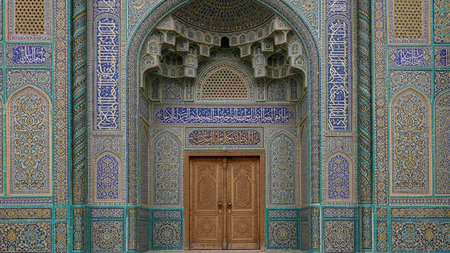 Beautiful oriental architecture in the old city of Samarkand, Uzbekistanの写真素材