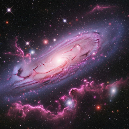 Galaxy and nebula. Elements of this image furnished by NASAの写真素材