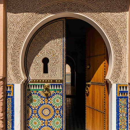 The door of a mosque in Moroccoの写真素材