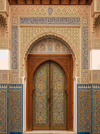 Door of the Hassan II Mosque in Casablanca, Moroccoの写真素材