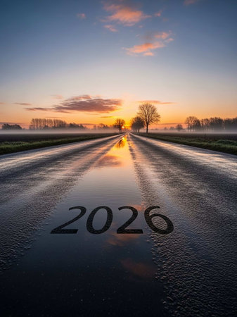 Happy New Year with bokeh background. 3D illustration.の写真素材