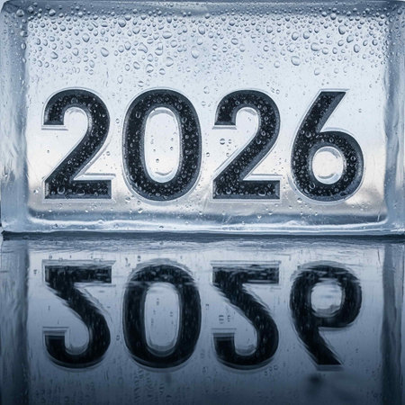 The inscription on the transparent ice cube. Close-up.の写真素材