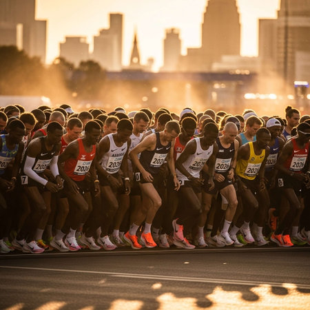 Athletes running Istanbul Half Marathon in Istanbulの写真素材