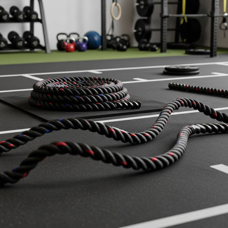 Rope on the floor in the gym. 3d rendering.の写真素材