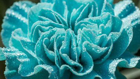 Blue chrysanthemum with dew drops close-upの写真素材