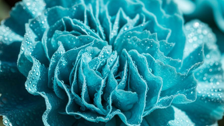 Close up of blue chrysanthemum with dew dropsの写真素材