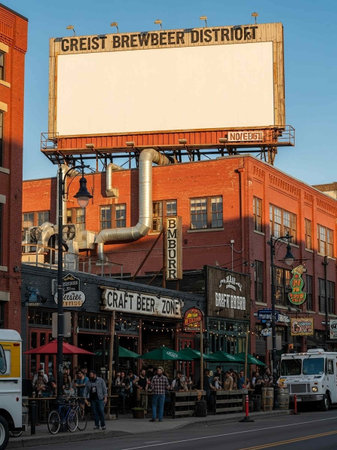 Tourists and local businesses on the streets.の写真素材