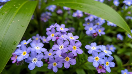 Forget-me-nots in the garden. Forget-me-not flowers
