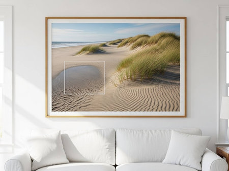 modern living room interior design with mock up poster frame, 3d renderの写真素材