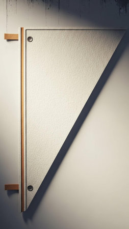A vertical shot of a door handle on a wall with copy space
