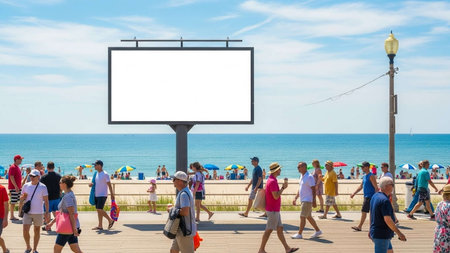 People on the beach in Barcelona, Spainの写真素材