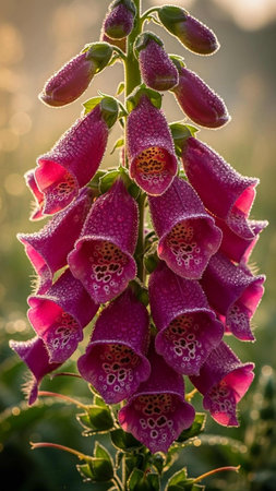 Foxglove (digitalis purpurea) flower closeupの写真素材