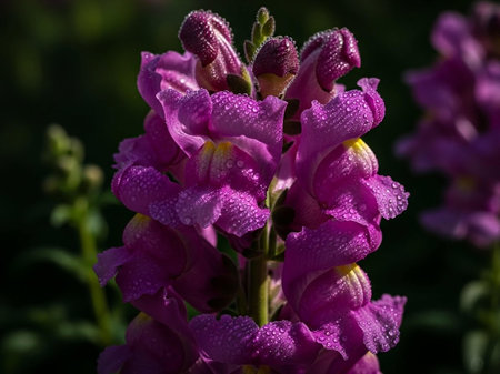 Purple flowers of snapdragon (antirrhinum)の写真素材