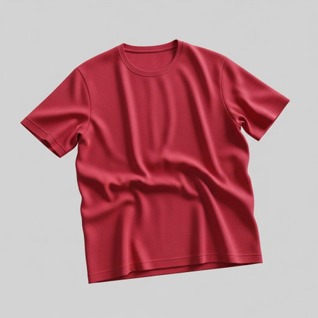 Red t-shirt isolated on a grey background. 3d rendering