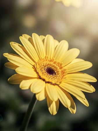 Beautiful yellow gerbera flower in the garden, stock photo