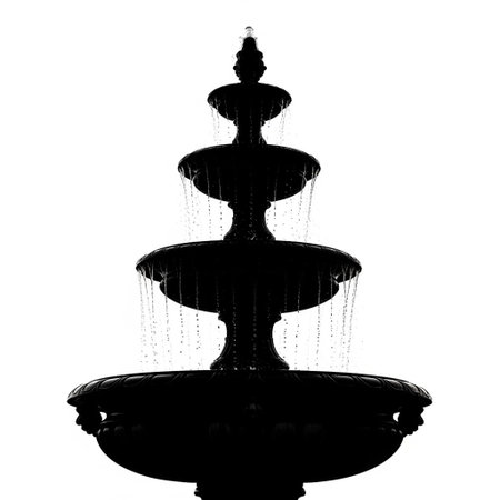 Silhouette of a fountain on a white background, isolated.の写真素材