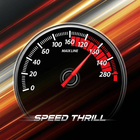 Speedometer on the background of a speedometer. Vector illustration.