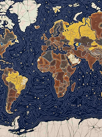 Topographic map of the world.
