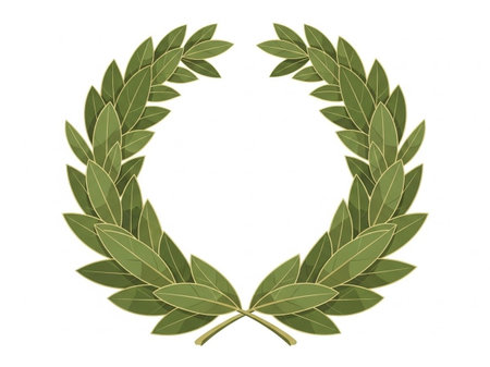 Laurel wreath isolated on white background. 3D rendering.