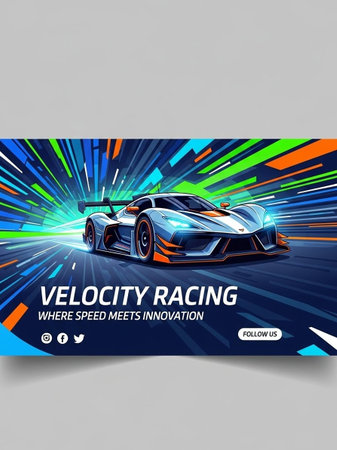 Sport car racing poster design template. Vector illustration eps 10.