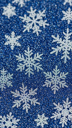Close-up of snowflakes on blue christmas background.
