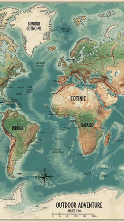 Outline map of the world. Highly detailed vector illustration.