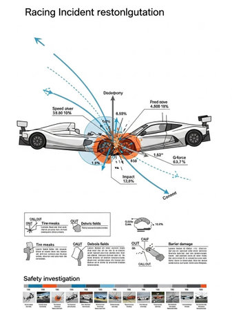 Racing Infographic with the image of a racing car and elements