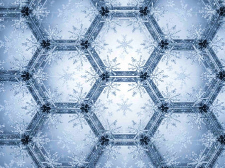 Abstract background with snowflakes. Computer generated illustration. Frosty pattern.