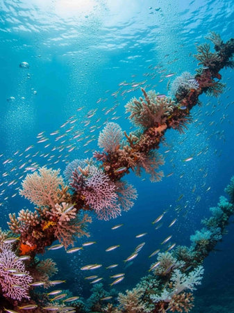 Tropical fish on a coral reef in the Red Sea.