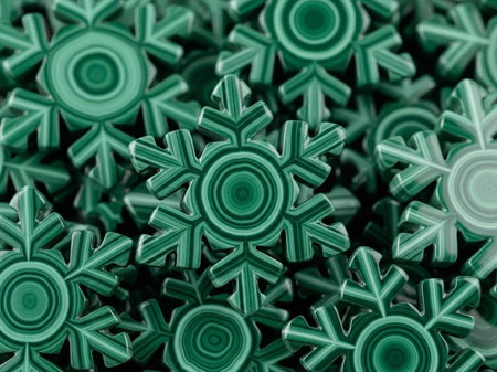 Abstract background made of green shapes. 3D rendering. Computer digital drawing.