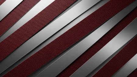 Abstract metal background with red stripes. 3D illustration. 3D CG. High resolution.の写真素材