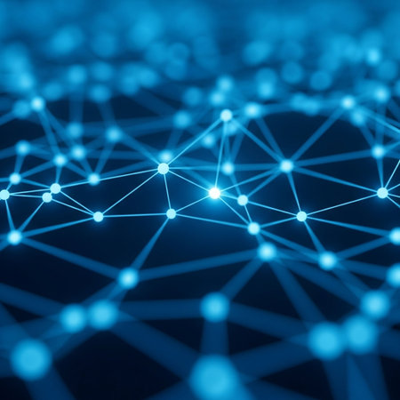 Abstract background with connecting dots and lines. Network connection structure. 3d renderingの写真素材