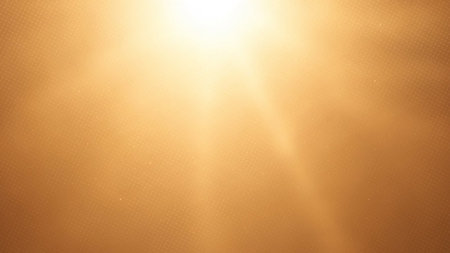 Gold abstract background with sun rays and bokeh. 3d renderingの写真素材