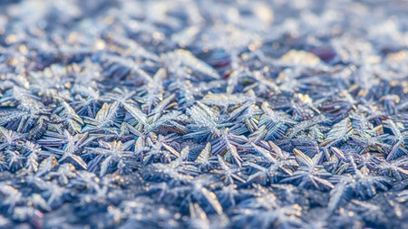 Frosty natural pattern on the glass as a background. Macroの写真素材