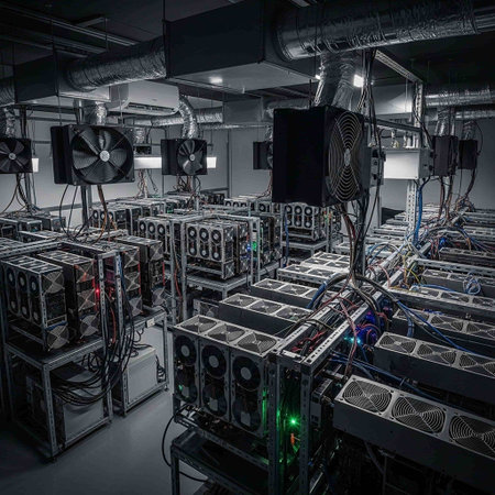 3D render of a server room with hard drives and servers.の写真素材