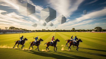 Horse race in the evening at the stadiumの写真素材