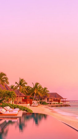 Beautiful luxury hotel swimming pool resort - Vintage Filter and Boost up color Processingの写真素材