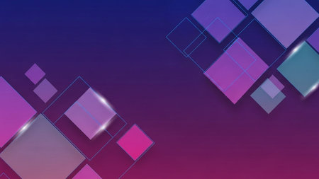 abstract background with blue and purple squares and lights. vector illustrationの写真素材