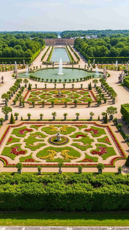 Gardens of Versailles Palace in Franceの写真素材