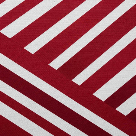 Red and white stripes on fabric. Abstract background and texture for design.の写真素材