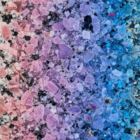 abstract background with multicolored crystals of quartz and marble fragmentsの写真素材