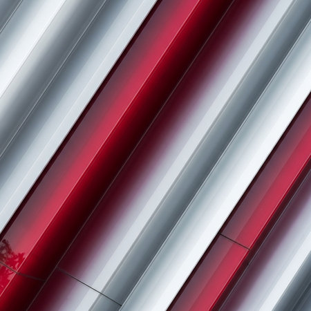 Abstract background with red and white stripes. 3d render illustration.の写真素材