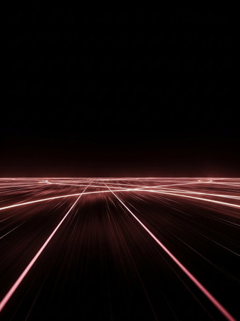 abstract background with speed motion blur and rays of light in the darkの写真素材