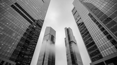 High-rise buildings in an urban setting